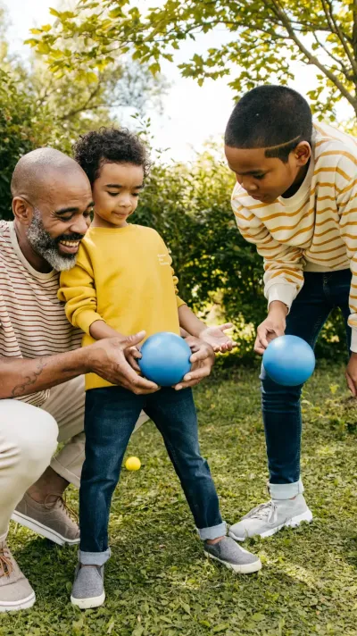 Een vader met zijn twee zonen